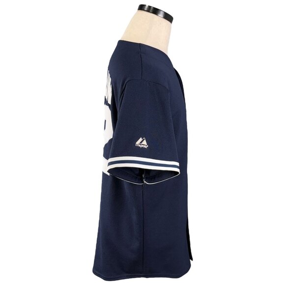 Vintage Alfonso Soriano New York Yankees Majestic 90s Baseball Jersey M Blue - Picture 3 of 12